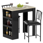 Ensemble de salle à manger 3 pièces, ensemble de table à manger hauteur comptoir pour 2 personnes, ensemble de table de cuisine compact