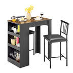 Ensemble de salle à manger 3 pièces, ensemble de table à manger hauteur comptoir pour 2 personnes, ensemble de table de cuisine compact