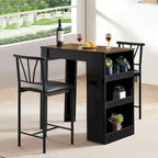 Ensemble de salle à manger 3 pièces, ensemble de table à manger hauteur comptoir pour 2 personnes, ensemble de table de cuisine compact