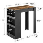 Ensemble de salle à manger 3 pièces, ensemble de table à manger hauteur comptoir pour 2 personnes, ensemble de table de cuisine compact