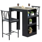 Ensemble de salle à manger 3 pièces, ensemble de table à manger hauteur comptoir pour 2 personnes, ensemble de table de cuisine compact