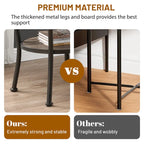 Myhozm Table d'appoint ronde rustique avec rangement, table d'appoint industrielle pour salon