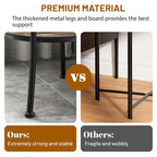 Myhozm Table d'appoint ronde rustique avec rangement, table d'appoint industrielle pour salon