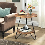 Table d'appoint/de chevet en marbre doré avec étagères