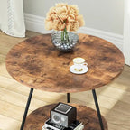 Table d'appoint/de chevet en marbre doré avec étagères