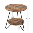Table d'appoint/de chevet en marbre doré avec étagères