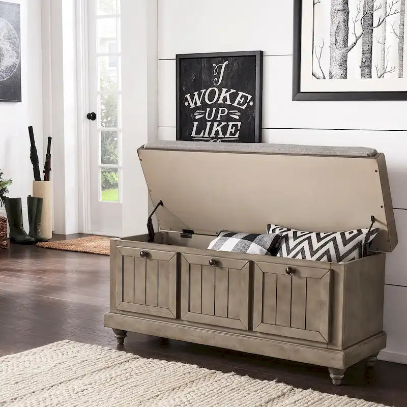 Banc de rangement Granger avec coussin en lin par iNSPIRE Q Classic