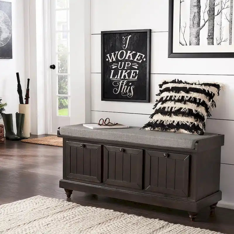 Banc de rangement Granger avec coussin en lin par iNSPIRE Q Classic