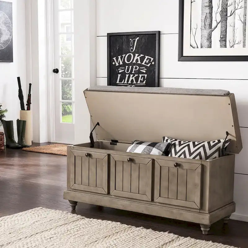 Banc de rangement Granger avec coussin en lin par iNSPIRE Q Classic
