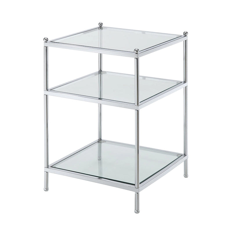Table d'appoint en verre à 3 niveaux Royal Crest de Convenience Concepts