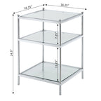 Table d'appoint en verre à 3 niveaux Royal Crest de Convenience Concepts