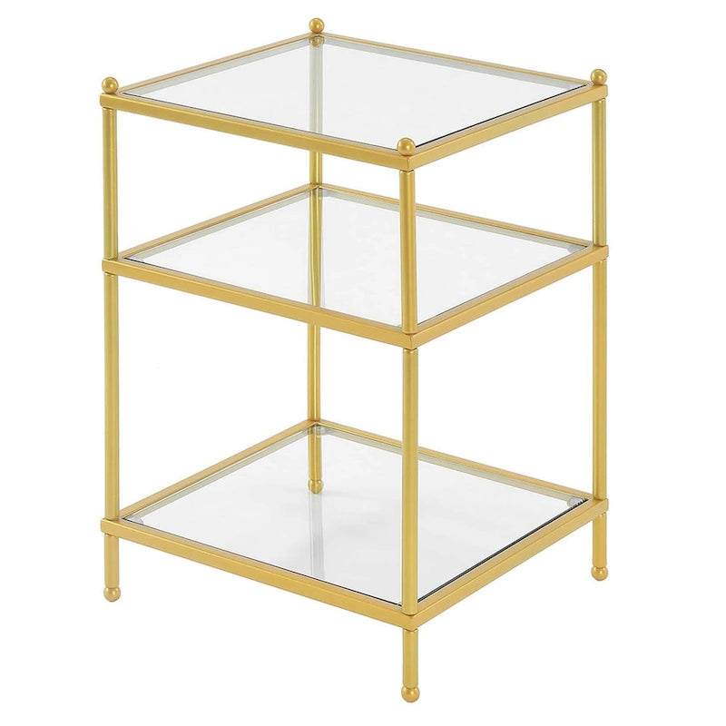 Table d'appoint en verre à 3 niveaux Royal Crest de Convenience Concepts