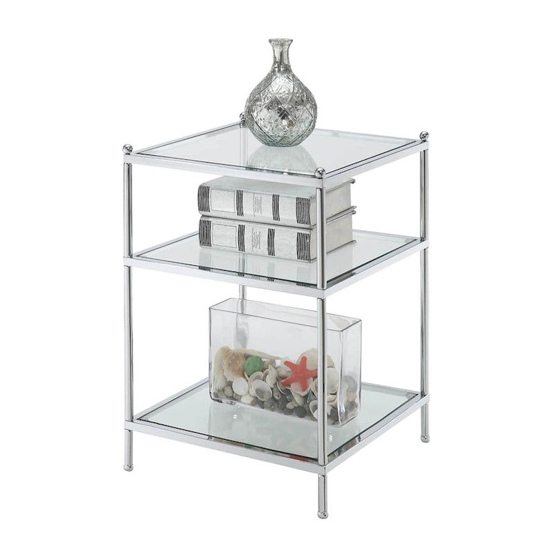 Table d'appoint en verre à 3 niveaux Royal Crest de Convenience Concepts