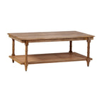 Table basse en bois et rotin Chesterfield - Blanc délavé
