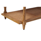 Table basse en bois et rotin Chesterfield - Blanc délavé