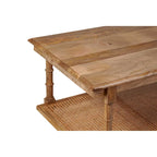 Table basse en bois et rotin Chesterfield - Blanc délavé