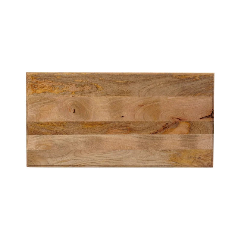 Table basse en bois et rotin Chesterfield - Blanc délavé