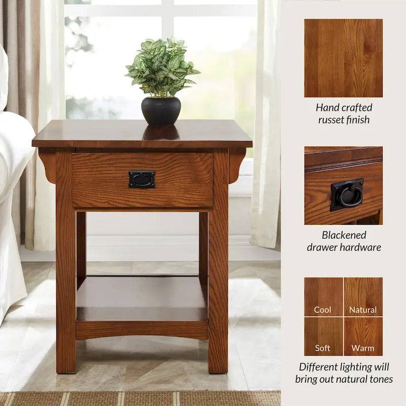Leick Home Mission Impeccable Table d'appoint avec tiroir