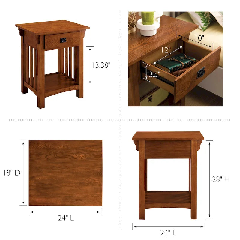 Leick Home Mission Impeccable Table d'appoint avec tiroir