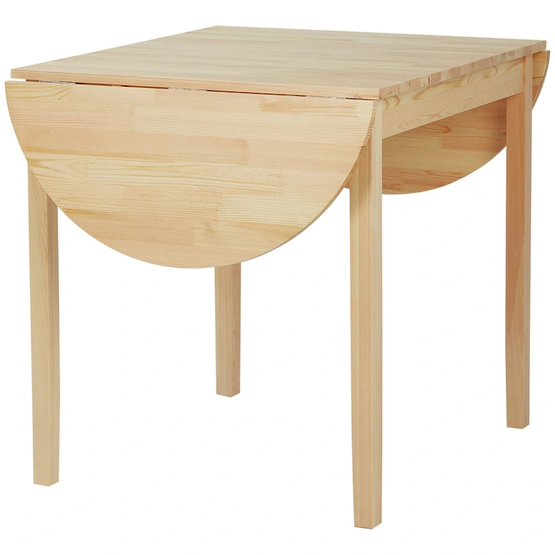 HOMCOM Table de cuisine 55 po en bois massif, Tables à abattants pour petits espaces, Table à manger pliante