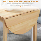 HOMCOM Table de cuisine 55 po en bois massif, Tables à abattants pour petits espaces, Table à manger pliante
