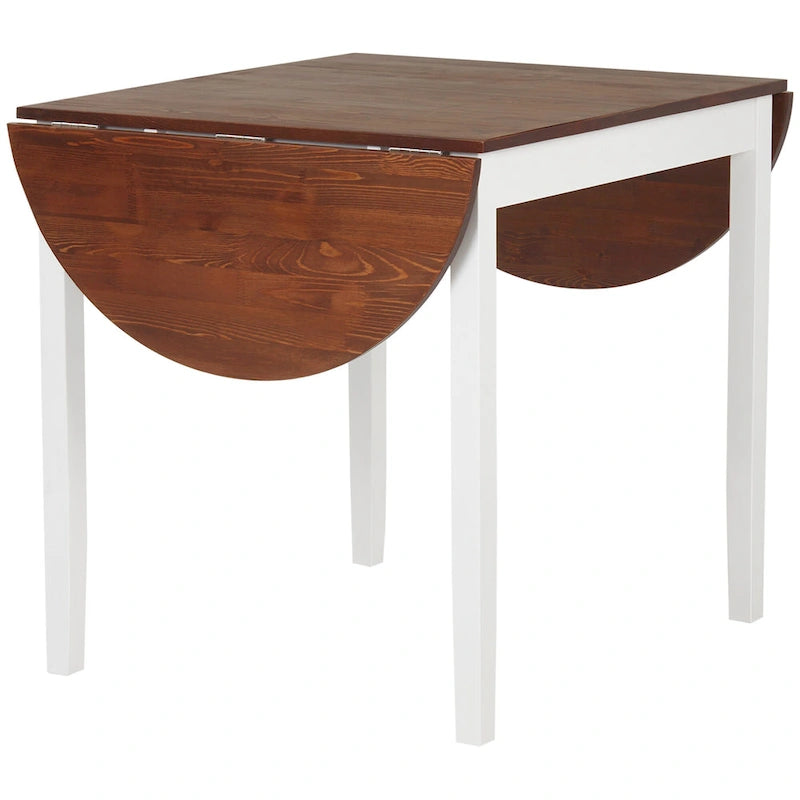 HOMCOM Table de cuisine 55 po en bois massif, Tables à abattants pour petits espaces, Table à manger pliante
