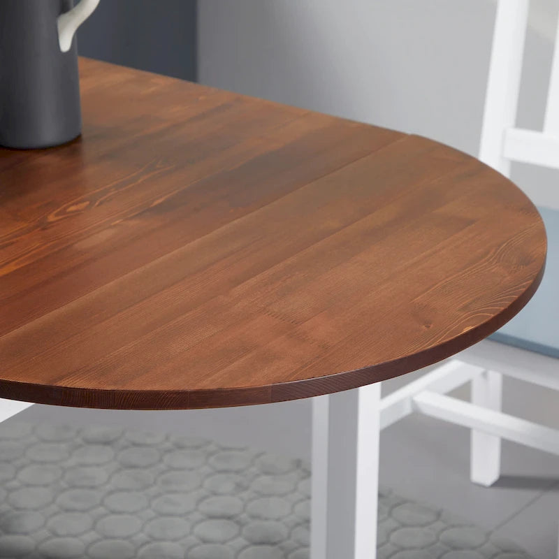 HOMCOM Table de cuisine 55 po en bois massif, Tables à abattants pour petits espaces, Table à manger pliante