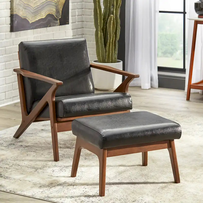 Pouffe en bois massif Bianca par Simple Living