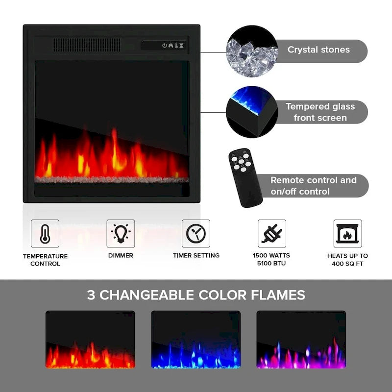 Meuble TV moderne Manhattan Electric Fireplace de 58 pouces