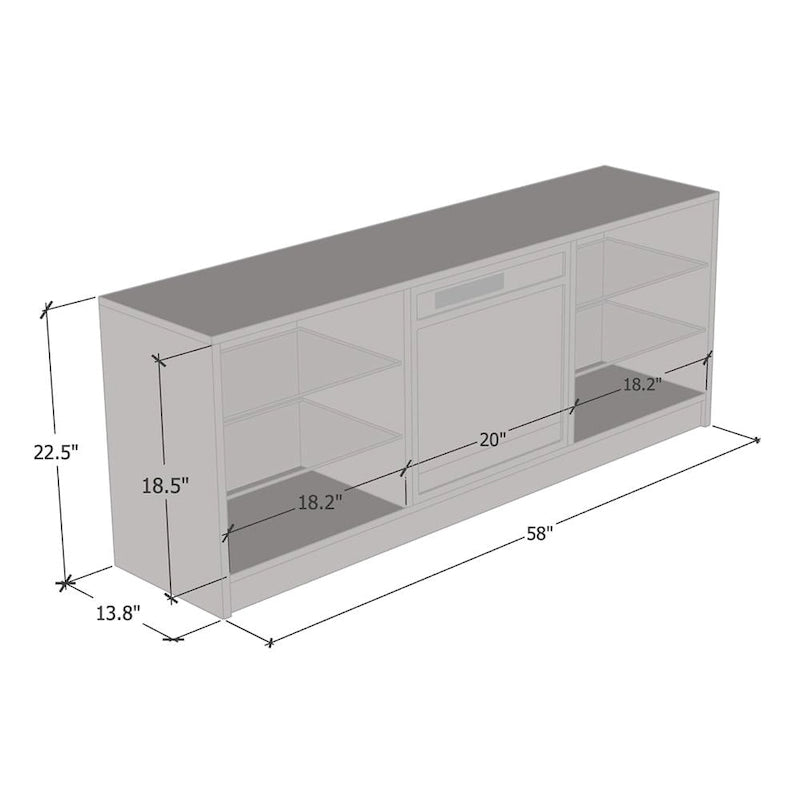 Meuble TV moderne Manhattan Electric Fireplace de 58 pouces