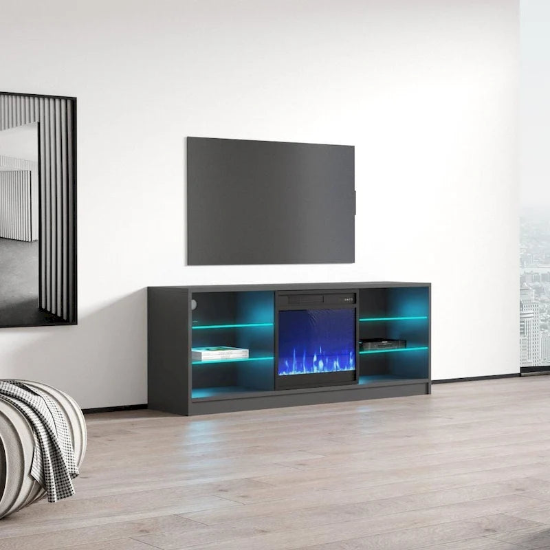 Meuble TV moderne Manhattan Electric Fireplace de 58 pouces