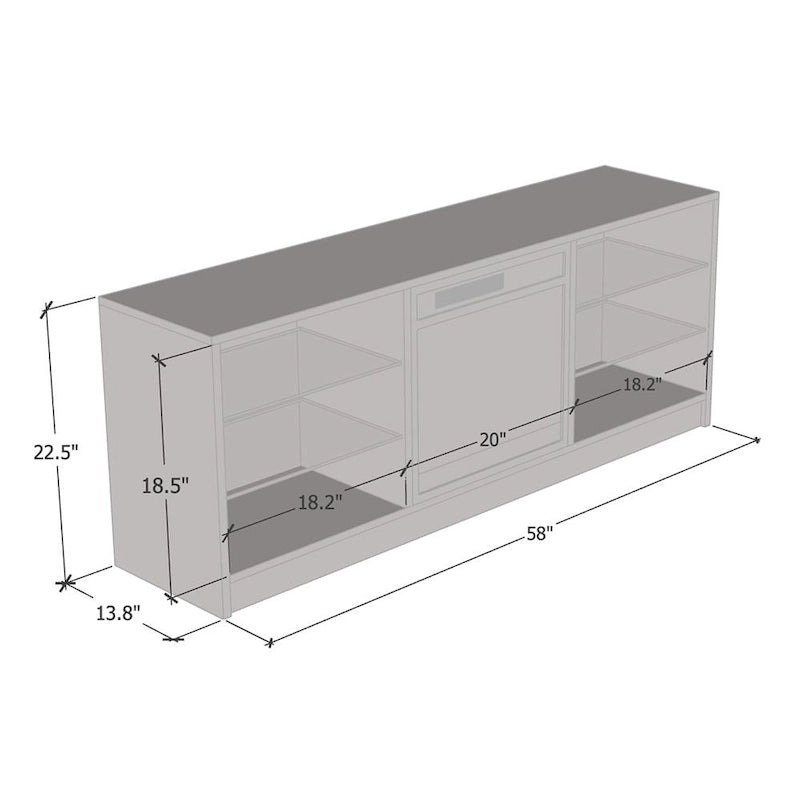 Meuble TV moderne Manhattan Electric Fireplace de 58 pouces