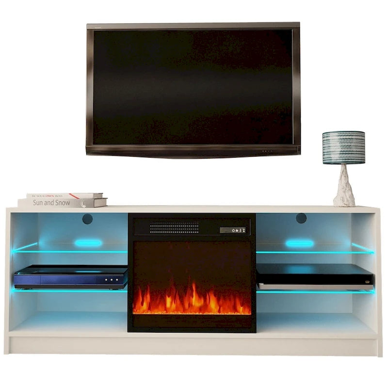 Meuble TV moderne Manhattan Electric Fireplace de 58 pouces