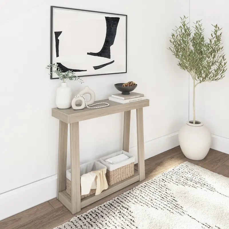 Table console classique avec étagère Plank and Beam - 36