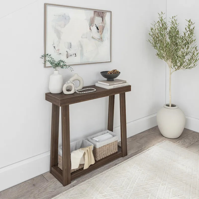 Table console classique avec étagère Plank and Beam - 36