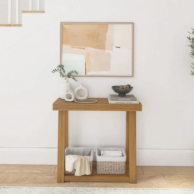 Table console classique avec étagère Plank and Beam - 36