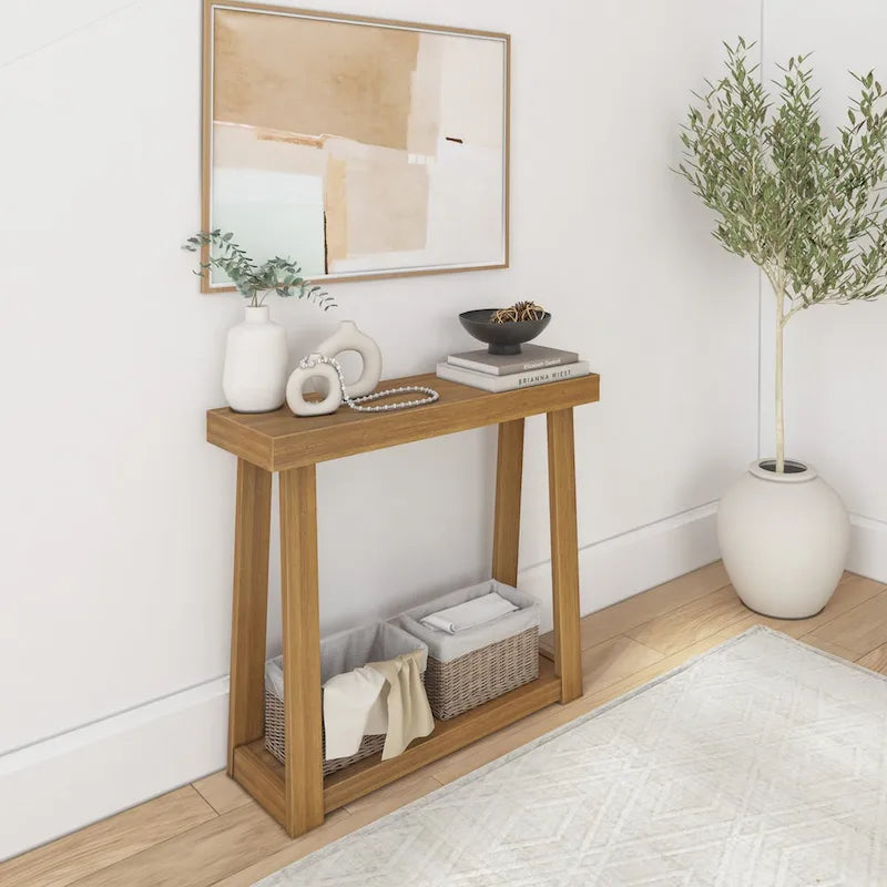 Table console classique avec étagère Plank and Beam - 36