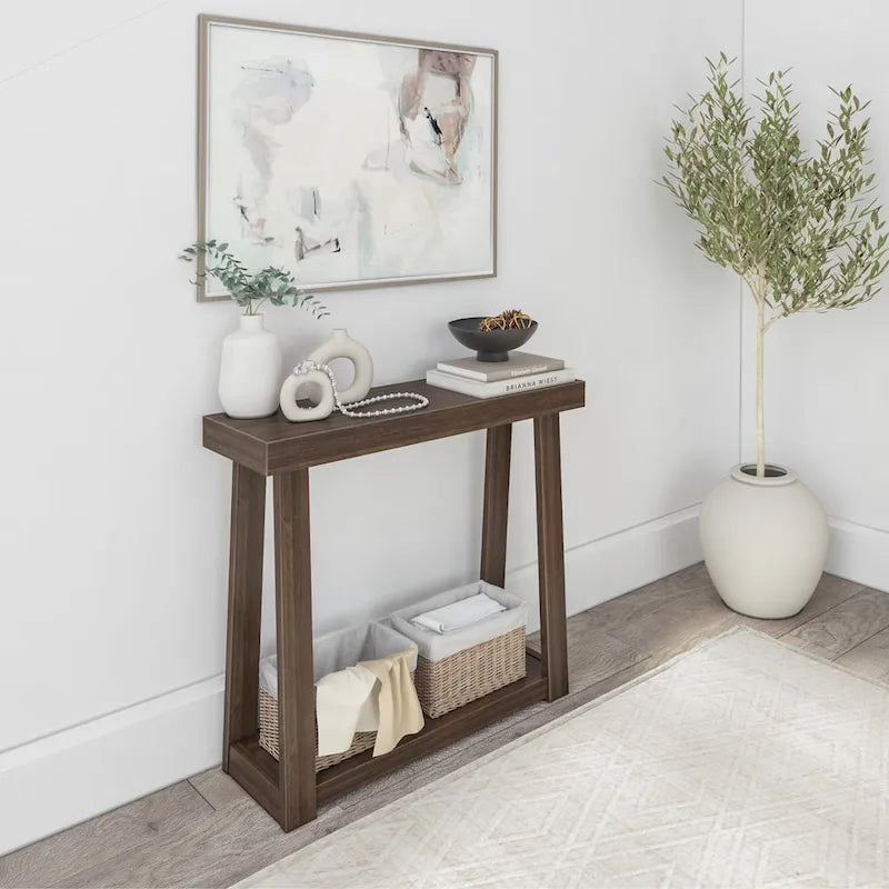 Table console classique avec étagère Plank and Beam - 36