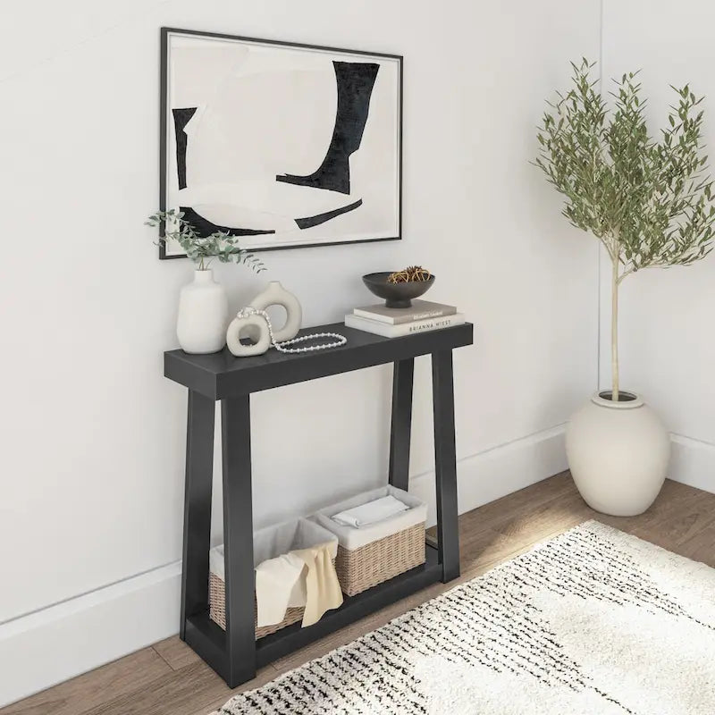 Table console classique avec étagère Plank and Beam - 36