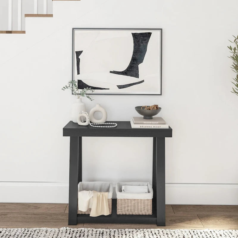 Table console classique avec étagère Plank and Beam - 36