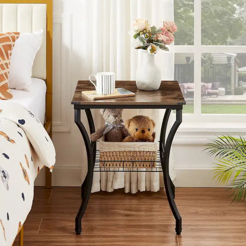 Ensemble de 3 tables basses d'appoint, style vintage avec 2 tables de bout