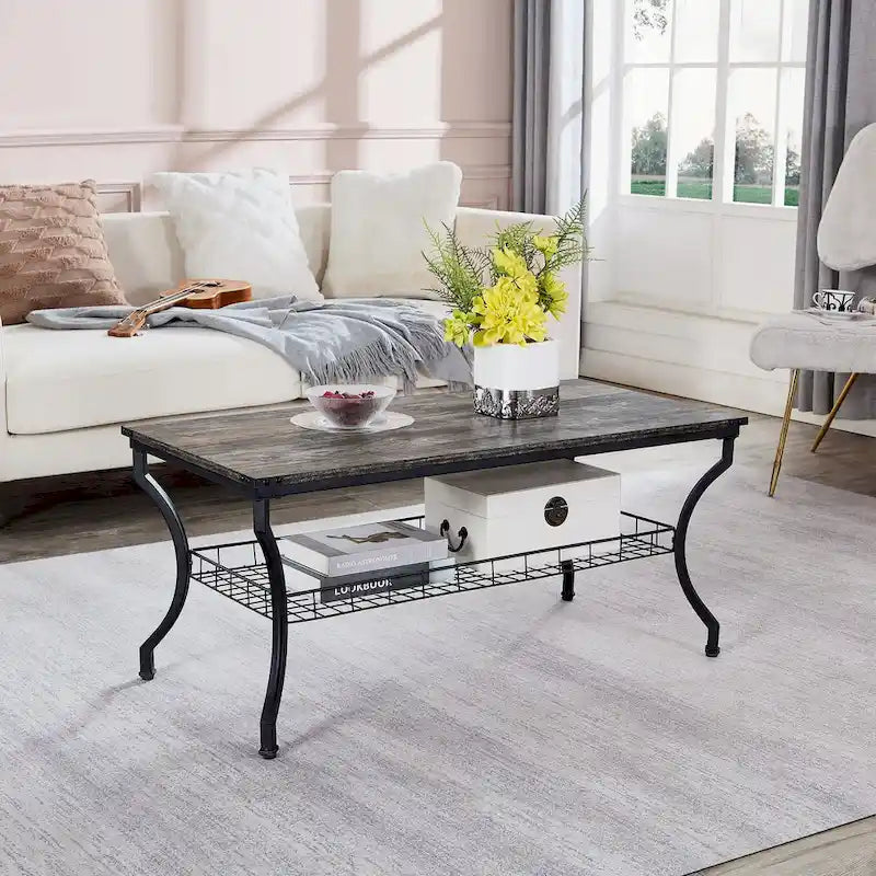 Ensemble de 3 tables basses d'appoint, style vintage avec 2 tables de bout