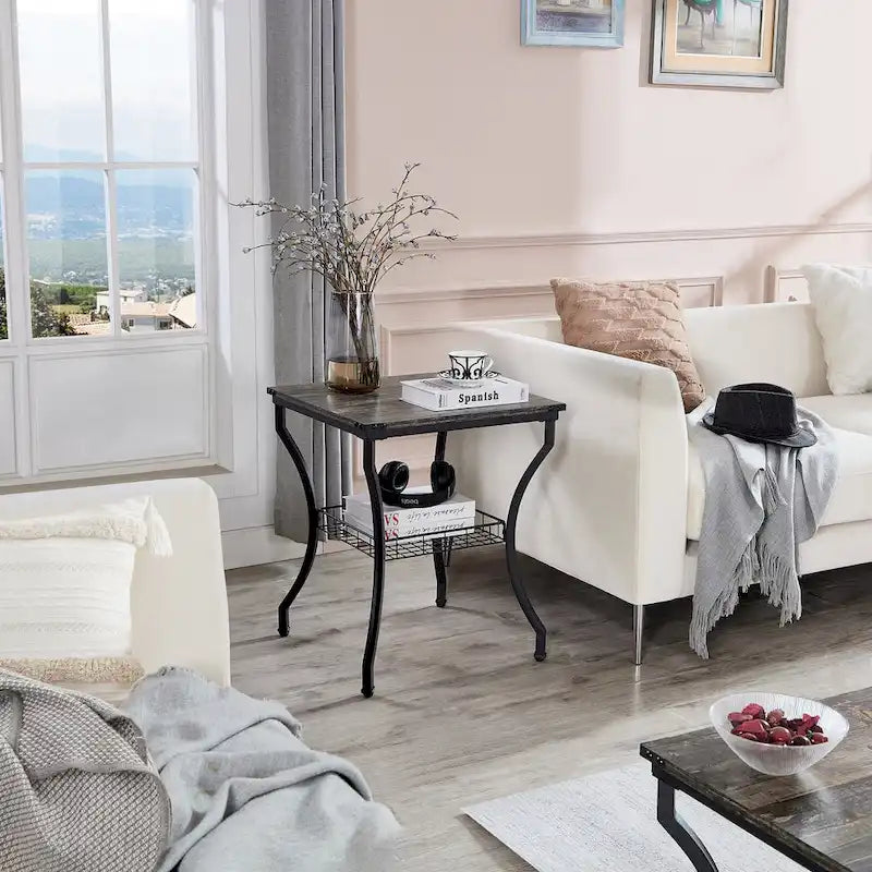Ensemble de 3 tables basses d'appoint, style vintage avec 2 tables de bout