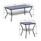 Ensemble de 3 tables basses d'appoint, style vintage avec 2 tables de bout