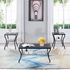 Ensemble de 3 tables basses d'appoint, style vintage avec 2 tables de bout