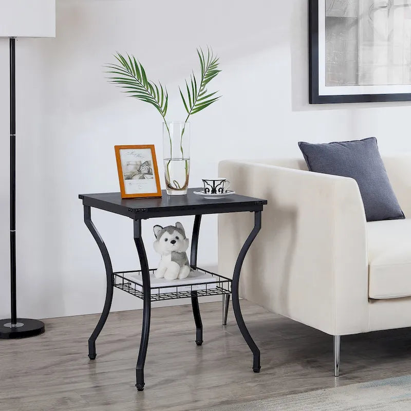 Ensemble de 3 tables basses d'appoint, style vintage avec 2 tables de bout