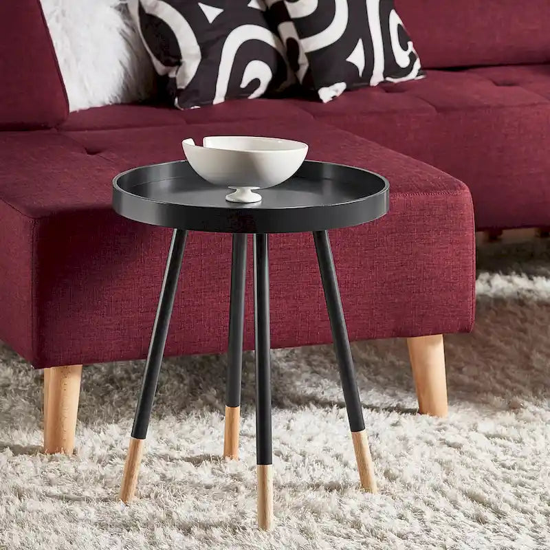 Table d'appoint ronde Marcella avec plateau amovible à rebords, de iNSPIRE Q Modern