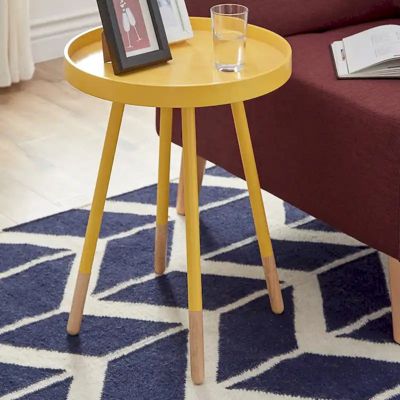 Table d'appoint ronde Marcella avec plateau amovible à rebords, de iNSPIRE Q Modern