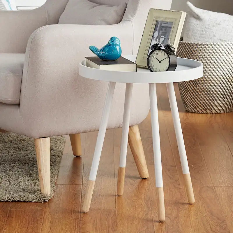 Table d'appoint ronde Marcella avec plateau amovible à rebords, de iNSPIRE Q Modern