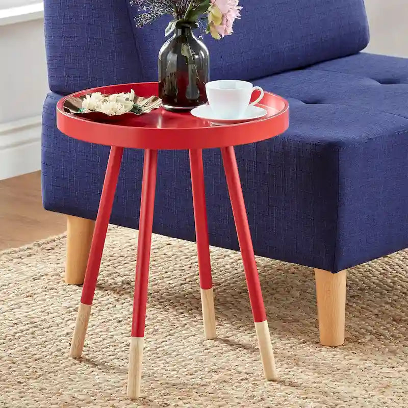 Table d'appoint ronde Marcella avec plateau amovible à rebords, de iNSPIRE Q Modern